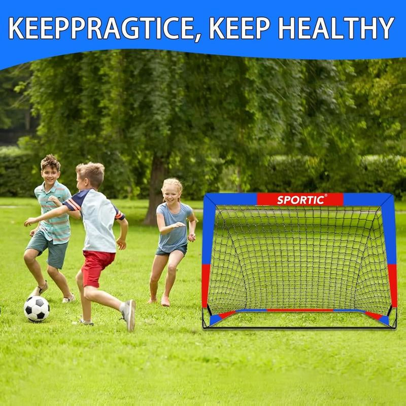 2 Pack Pop up Soccer Goals 4X3Ft Practice Net Carry Bag Ground Pegs Backyard Field Court Indoor Outdoor Park Multi Surface Training