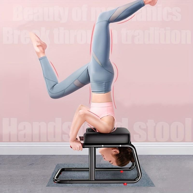 Foldable Yoga Inversion Bench Headstand Chair for Core Strength and Balance Training Portable Durable Home or Studio Use