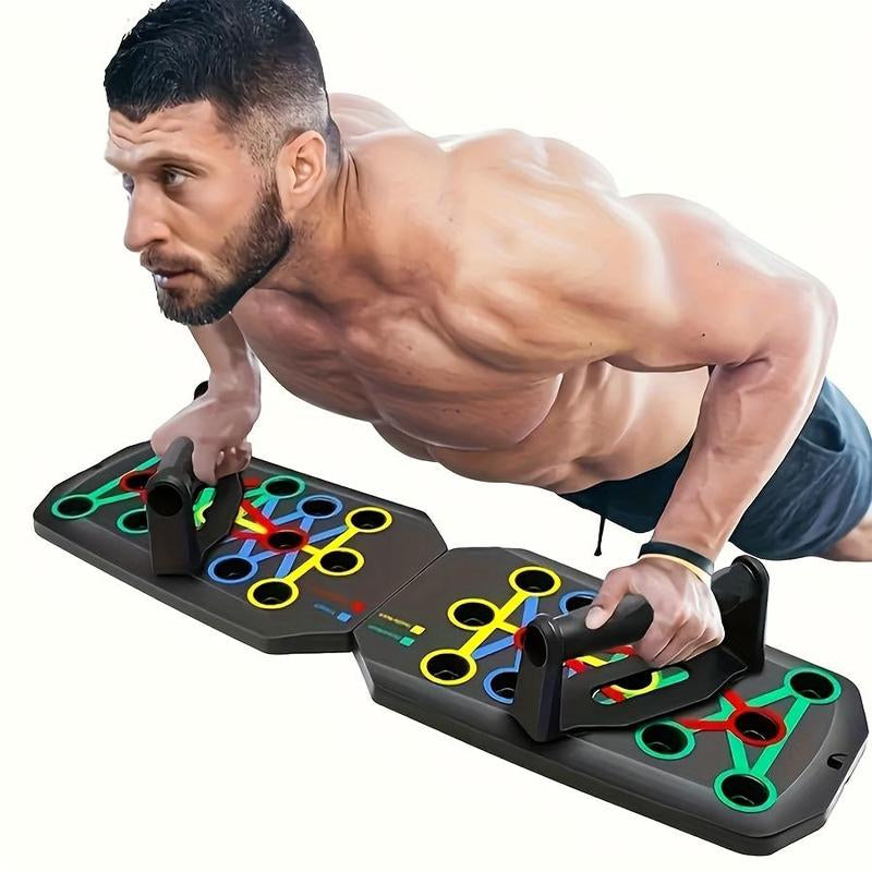 8-Piece Push-Up Board, Men'S Home Fitness , Foldable, Suitable for All Body Types, Push-Up Board Push Board Equipment Strength Training Set Equipment Multi-Functional Pushup Adjustable Chest