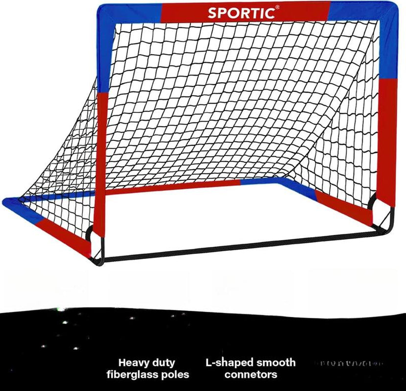 2 Pack Pop up Soccer Goals 4X3Ft Practice Net Carry Bag Ground Pegs Backyard Field Court Indoor Outdoor Park Multi Surface Training