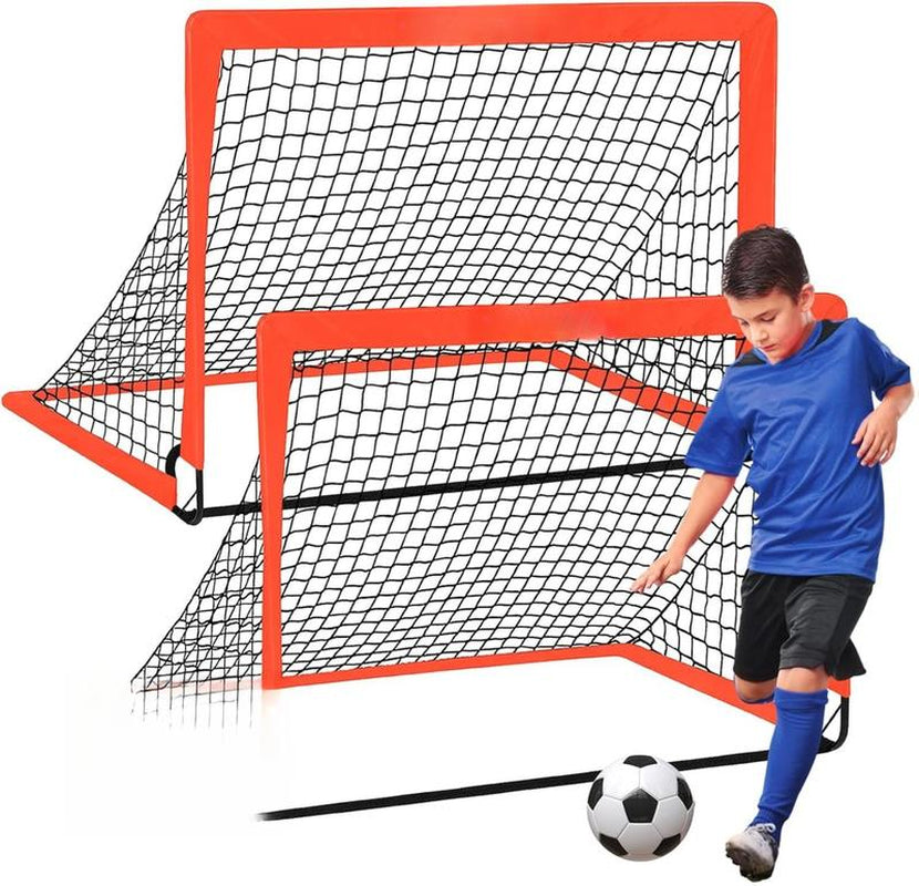 2 Pack Pop up Soccer Goals 4X3Ft Practice Net Carry Bag Ground Pegs Backyard Field Court Indoor Outdoor Park Multi Surface Training
