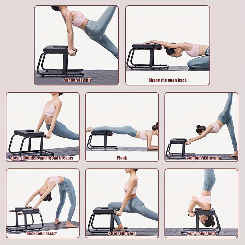Foldable Yoga Inversion Bench Headstand Chair for Core Strength and Balance Training Portable Durable Home or Studio Use