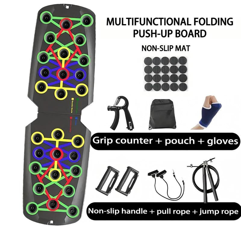 8-Piece Push-Up Board, Men'S Home Fitness , Foldable, Suitable for All Body Types, Push-Up Board Push Board Equipment Strength Training Set Equipment Multi-Functional Pushup Adjustable Chest