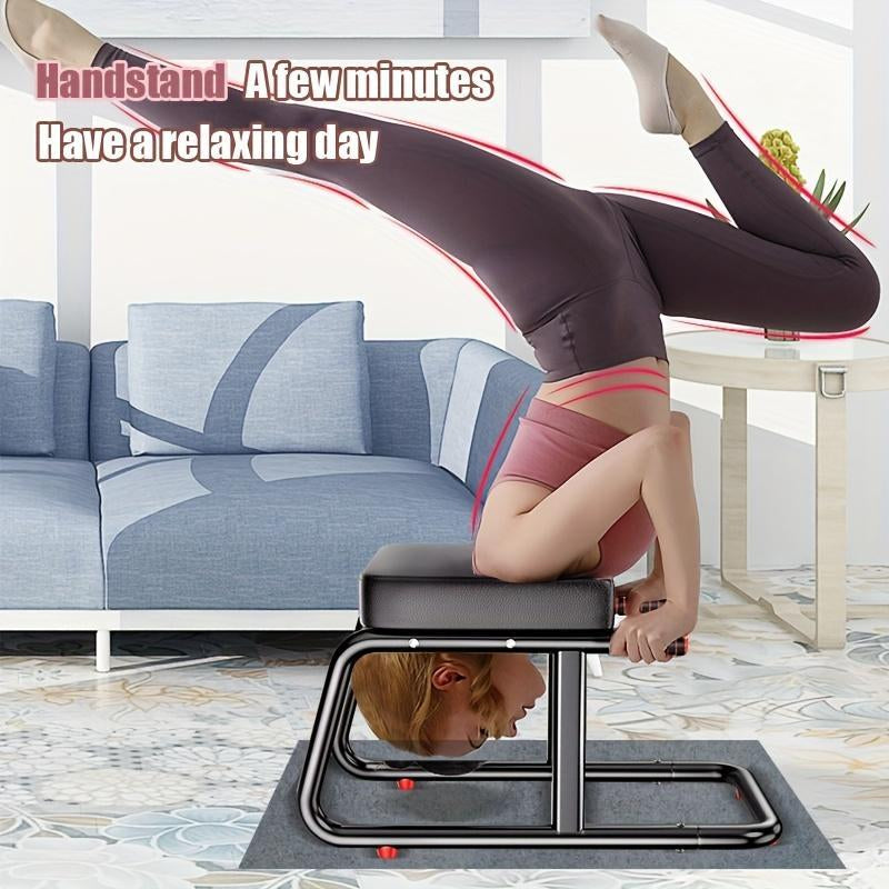 Foldable Yoga Inversion Bench Headstand Chair for Core Strength and Balance Training Portable Durable Home or Studio Use