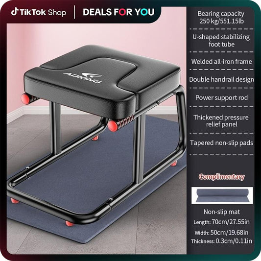 Foldable Yoga Inversion Bench Headstand Chair for Core Strength and Balance Training Portable Durable Home or Studio Use