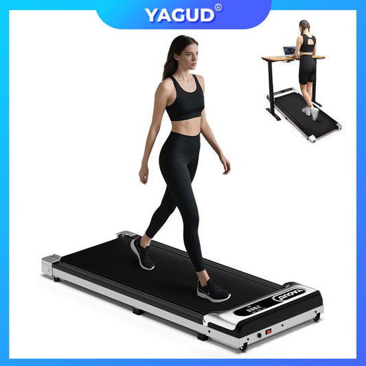 YAGUD Lightweight under Desk Treadmill – Portable Walking Pad with Remote Control, LED Display & Wheels for Home Workouts