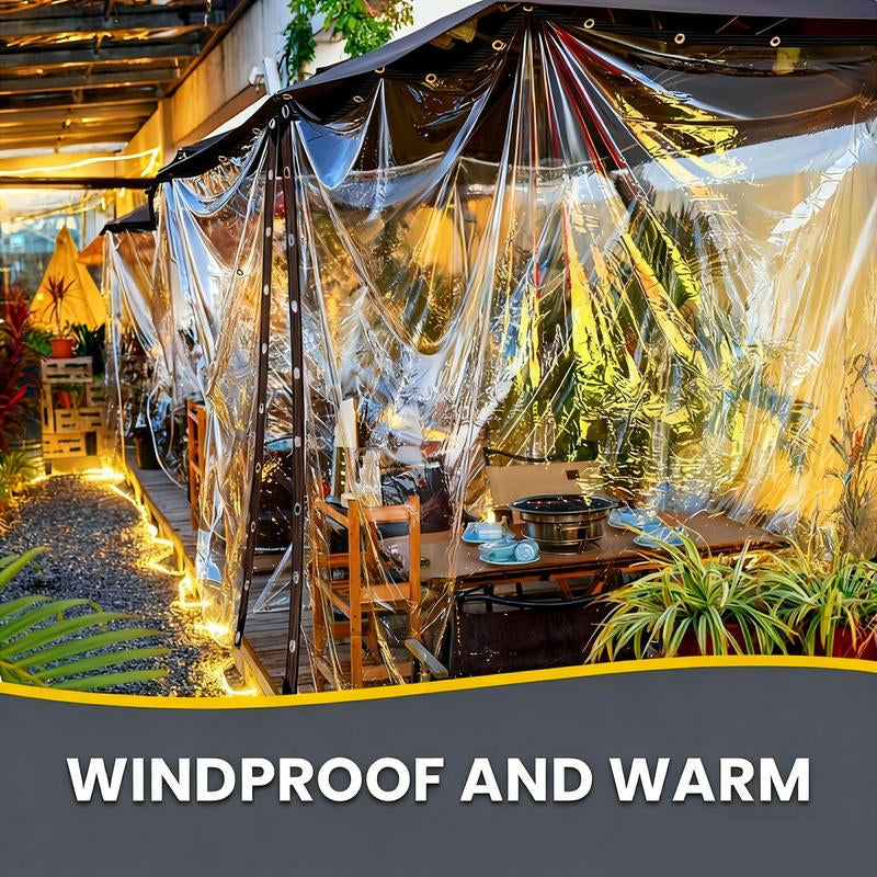 7*10FT Heavy-Duty Clear Waterproof Tarp - Reinforced Metal Grommets, UV & Mildew Resistant PE Material for Terrace, Chicken Coop, Porch, Sunshade, Plant Camping & Rainproof Tent