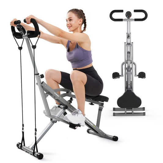 FLYBIRD Squat Machine for Home,Rodeo Core Exercise Machine,330Lbs Foldable,Adjustable 4 Resistance Bands,Ride & Rowing Machine for Botty Glutes Butt Thighs,Ab Back/Leg Press Hip Thrust