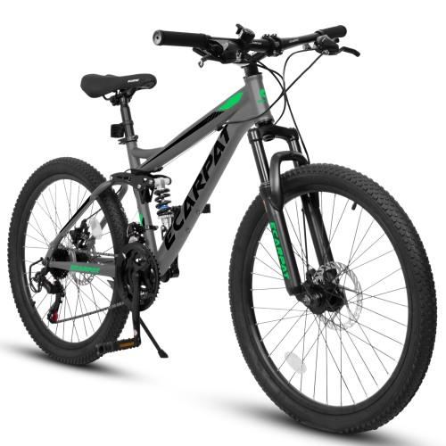 27.5 Inch Full Suspension Mountain Bike with Dual Shock Absorbers - All-Terrain Trail Bike for Men and Women, 21-Speed Smooth Ride for Fitness and Commuting Bicicleta Montaña Glerc Bikes Urban Bikes