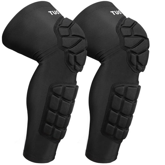 【Fallfreshness】No-Slip Confidence! TUOY Knee Pads for Volleyball and Compression Sleeve Shin Guards with Anti-Slip Are Top-Tier Volleyball Stuff. (1 Pair) Protective Gear Football Accessory