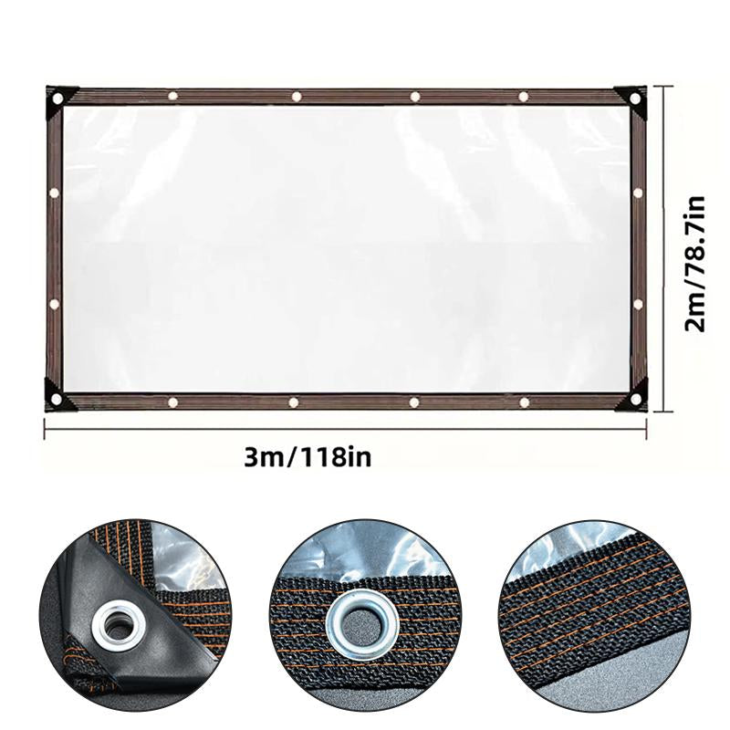 7*10FT Heavy-Duty Clear Waterproof Tarp - Reinforced Metal Grommets, UV & Mildew Resistant PE Material for Terrace, Chicken Coop, Porch, Sunshade, Plant Camping & Rainproof Tent