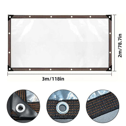 7*10FT Heavy-Duty Clear Waterproof Tarp - Reinforced Metal Grommets, UV & Mildew Resistant PE Material for Terrace, Chicken Coop, Porch, Sunshade, Plant Camping & Rainproof Tent