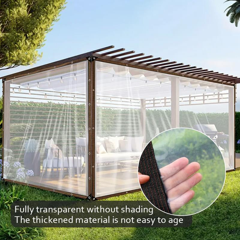 7*10FT Heavy-Duty Clear Waterproof Tarp - Reinforced Metal Grommets, UV & Mildew Resistant PE Material for Terrace, Chicken Coop, Porch, Sunshade, Plant Camping & Rainproof Tent
