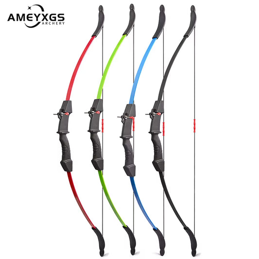 Children Archery Bow Color Recurve Bow Reinforced Nylon Bow Handle for 4-16 Years Kids Outdoor Sports Game Hunting Shooting Toy