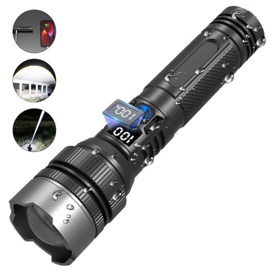 2-In-1 Power Bank Flashlight. LED Flashlight, USB Rechargeable, Zoomable, Hunting Tactical Flashlight — Ideal for Outdoor Camping, Fishing, Garden Use, and Nighttime Security.