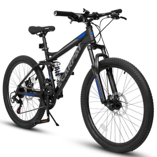 27.5 Inch Full Suspension Mountain Bike with Dual Shock Absorbers - All-Terrain Trail Bike for Men and Women, 21-Speed Smooth Ride for Fitness and Commuting Bicicleta Montaña Glerc Bikes Urban Bikes