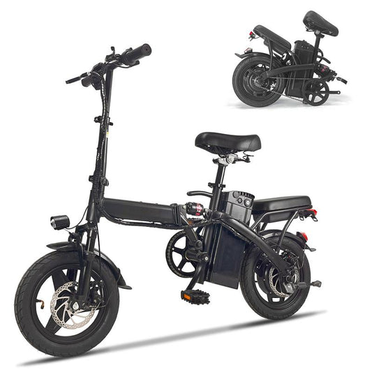 ASKMY E14 Folding Electric Bike for Adults | 48V 500W Motor | 14" Lightweight City Commuter | up to 18MPH | 10Ah Battery Option | UL2849 Certified | Bicicleta Electrica Urbana