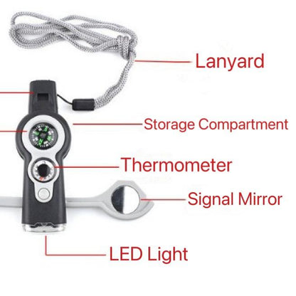 7-In-1 SURVIVAL MUST-HAVE! Light, Compass & Thermometer!