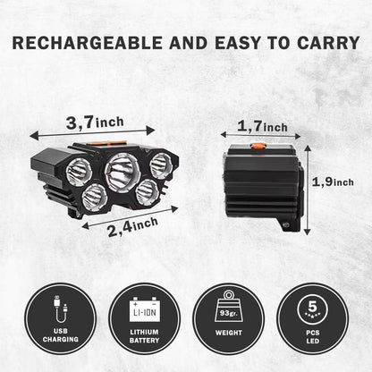 2 Pack-Usb Rechargeable Headlightings, 5 LED Lights, High Lumen Four Lighting Modes, Suitable for Outdoor, Camping, Work, Maintenance, Car Repair, or Home Emergency, Etc Gender Reveal Good Friend Men Funny Sock Strong Light Flashlight Durable Gifts