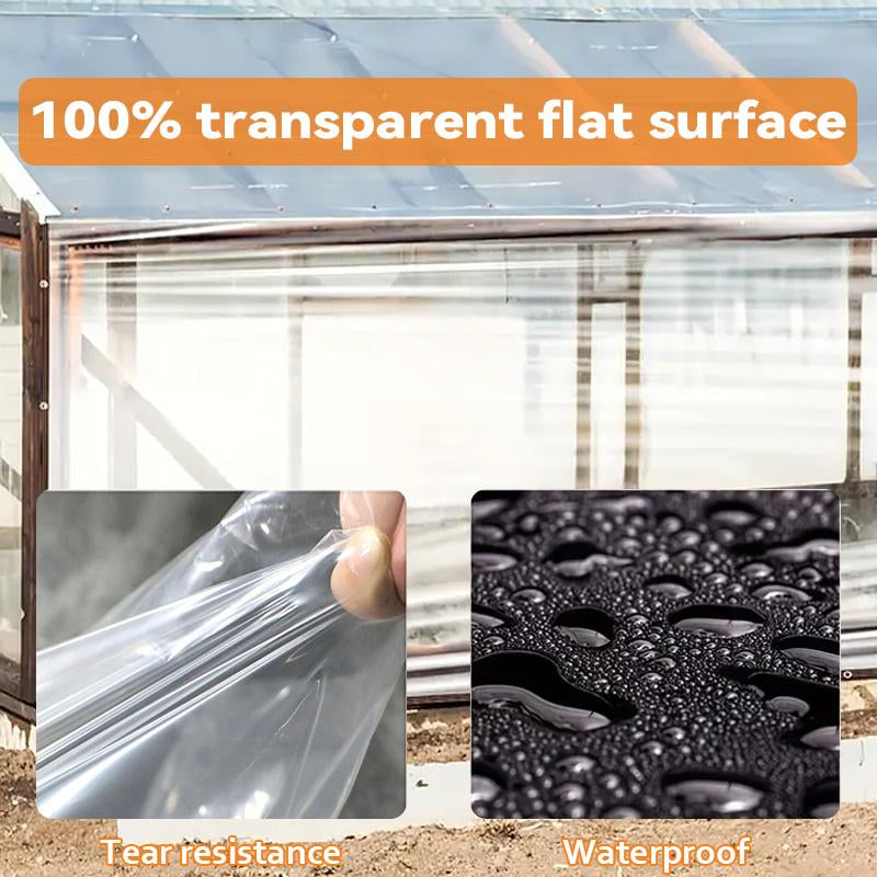 7*10FT Heavy-Duty Clear Waterproof Tarp - Reinforced Metal Grommets, UV & Mildew Resistant PE Material for Terrace, Chicken Coop, Porch, Sunshade, Plant Camping & Rainproof Tent
