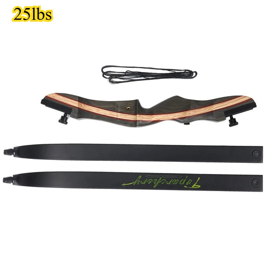 62" Recurve Bow 20-25Lbs Takedown Bow with Carbon Arrows Set for Beginner or Adults Outdoor Archery Practice