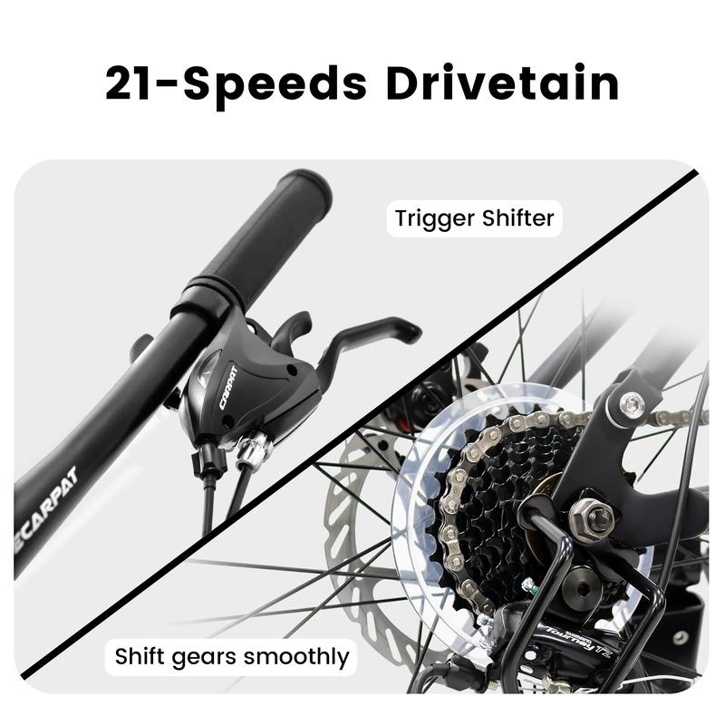 27.5 Inch Full Suspension Mountain Bike with Dual Shock Absorbers - All-Terrain Trail Bike for Men and Women, 21-Speed Smooth Ride for Fitness and Commuting Bicicleta Montaña Glerc Bikes Urban Bikes