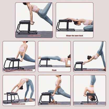 Foldable Yoga Inversion Bench Headstand Chair for Core Strength and Balance Training Portable Durable Home or Studio Use