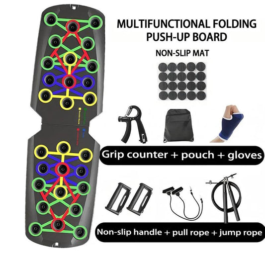 8-Piece Push-Up Board, Men'S Home Fitness , Foldable, Suitable for All Body Types, Push-Up Board Push Board Equipment Strength Training Set Equipment Multi-Functional Pushup Adjustable Chest