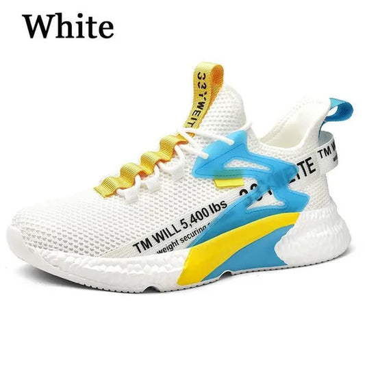 Fashion Mens Mesh Sneakers Lightweight Running Shoes Lace-Up Comfy Sports Shoes for Youngmen Size 39-46