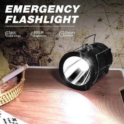 4-Pack Portable LED Camping Light, Foldable Outdoor Light, Waterproof Solar USB Charging LED Flashlight, Suitable for Indoor and Outdoor Home Emergency Lighting/Hiking/Camping