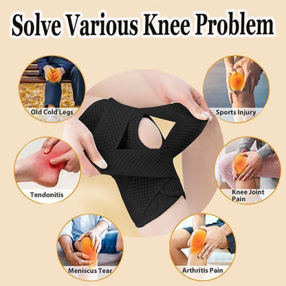 1Pc plus Size Knee Brace for Knee Pain, Compression Knee Support with Air Mesh Fabric, Adjustable Knee Wrap with Side Stabilizers, Ultra-Soft Bandage for Sports, Running, Meniscus Tear, ACL, Arthritis Relief