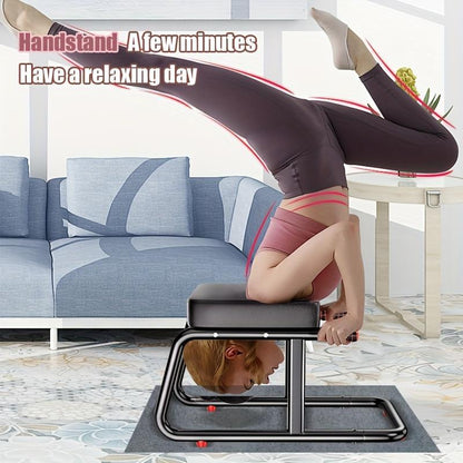 Foldable Yoga Inversion Bench Headstand Chair for Core Strength and Balance Training Portable Durable Home or Studio Use